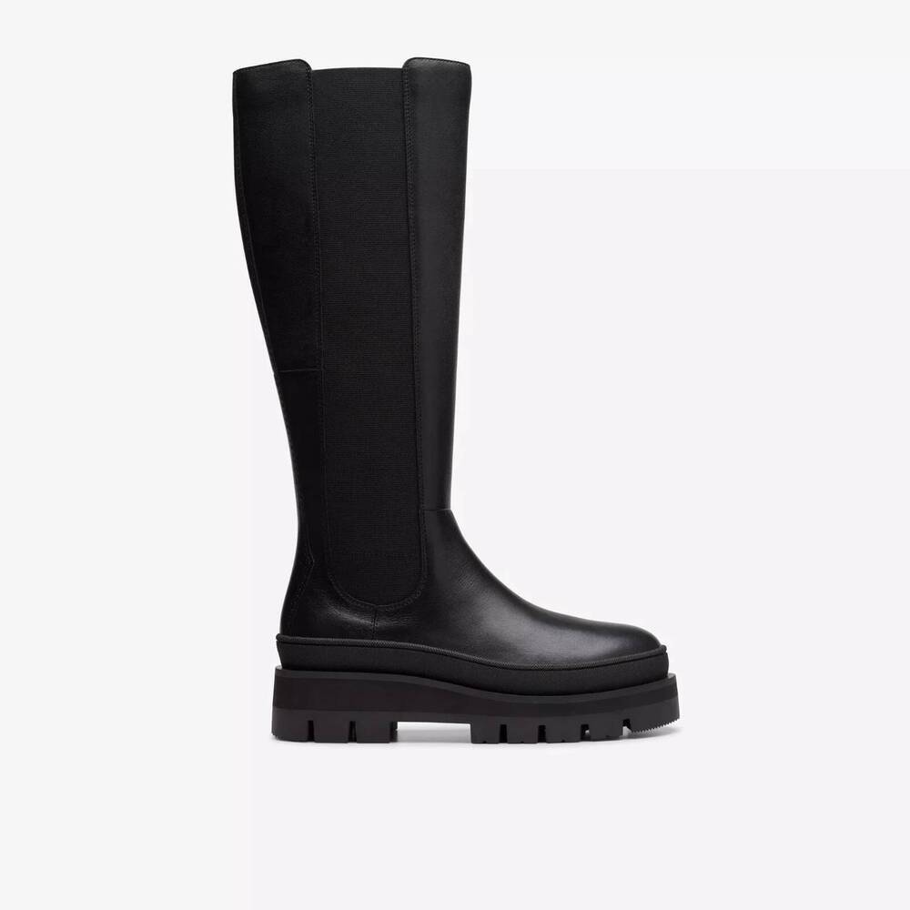 NEW CLARKS women's motive hi 2 boots in black nubuck